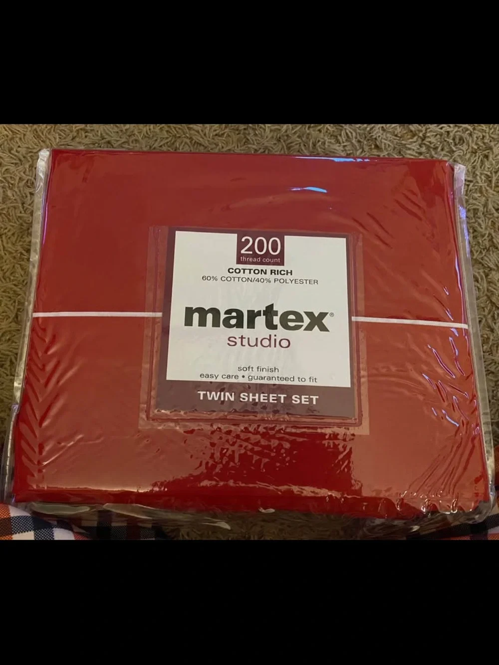 Martex Studio Twin Sheet Set - Deep Red